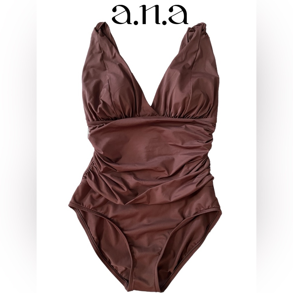 a.n.a Chocolate Women's One Piece Swimsuit